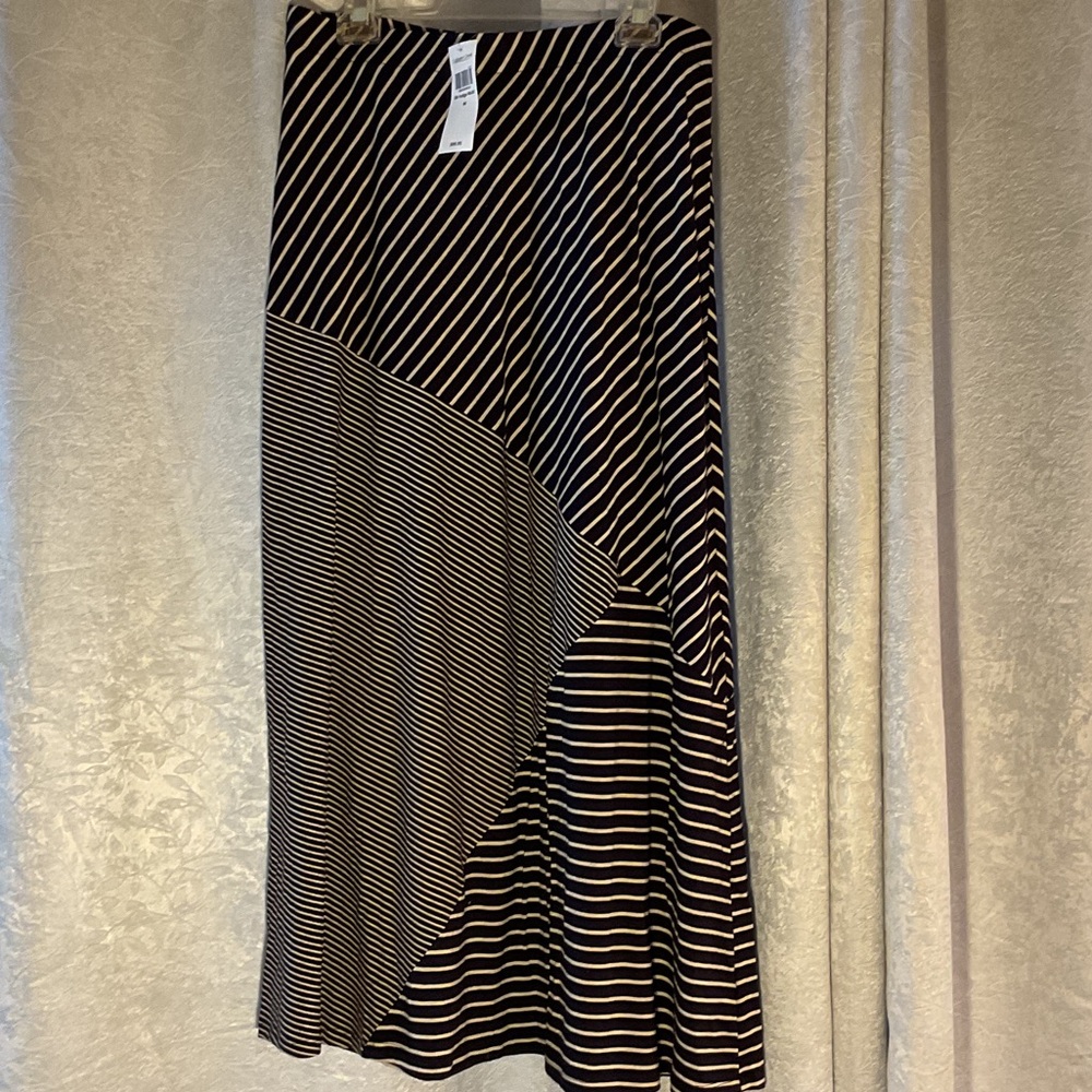 Coldwater Creek Navy Indigo Patterned Striped Women's Skirt $89.95